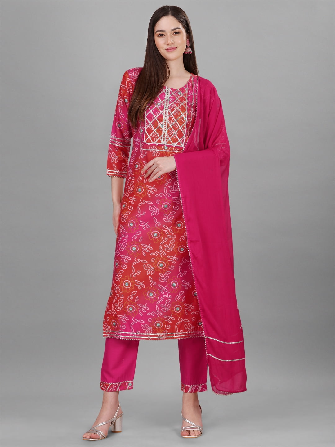 Straight Kurta Paired With Pants And Dupatta for women by Mandira Wirk